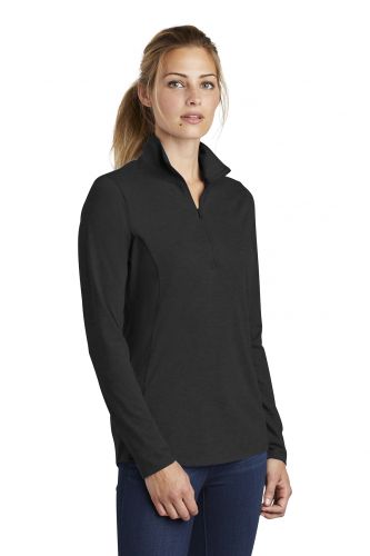 Ladies PosiCharge Tri-Blend Wicking 1/4-Zip Pullover