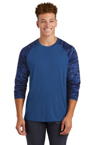 Sport-Tek Drift Camo Colorblock Long Sleeve Tee