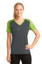 Ladies CamoHex Colorblock V-Neck Tee